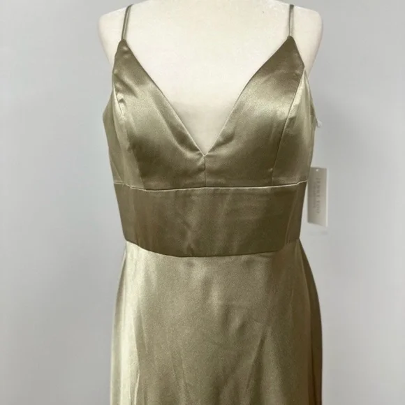 Jenny Yoo Brenna style Sage long cocktail gown/bridesmaid dress NWT sz 14 - Picture 12 of 16